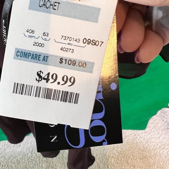 Brown Dress with Sequins and Wrap - Picture 3 of 5